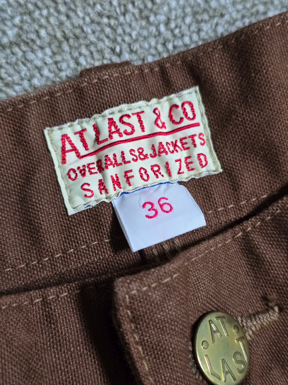 타임원클로딩 엣라코 덱팬츠 워크팬츠 36 트라우저 브라운 Timeworn 상품이미지5