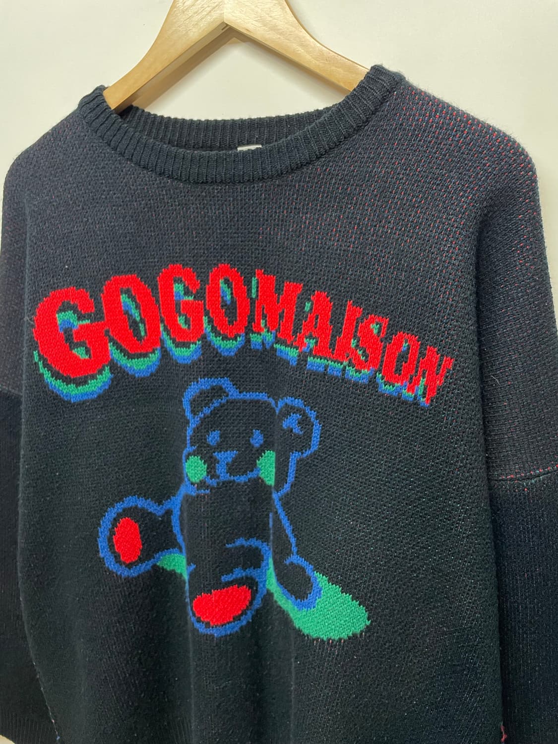 GOGOMAISON 곰돌이 니트 블랙 상품이미지3