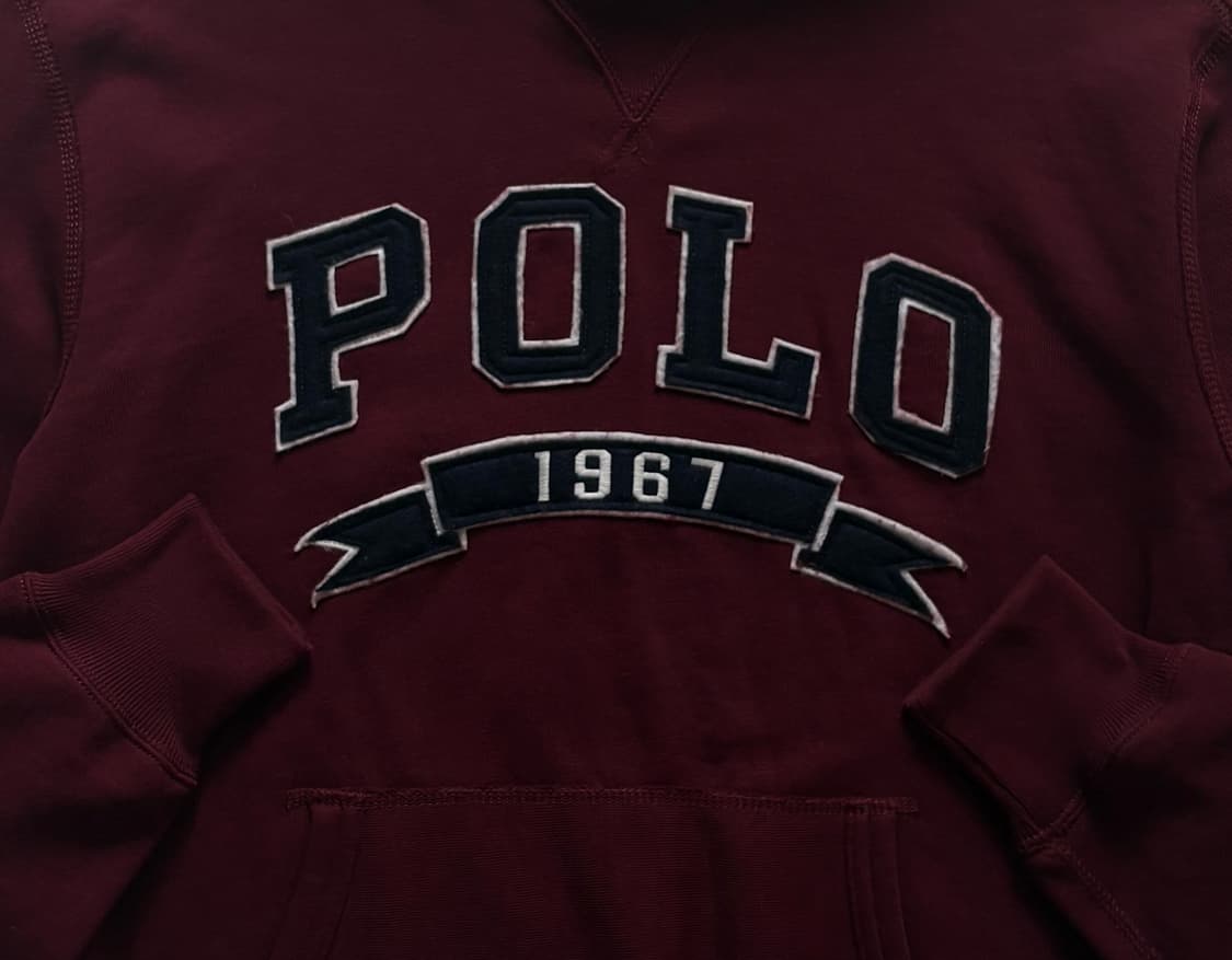 Polo 폴로랄프로렌 빅로고 버건디 후드티 상품이미지3