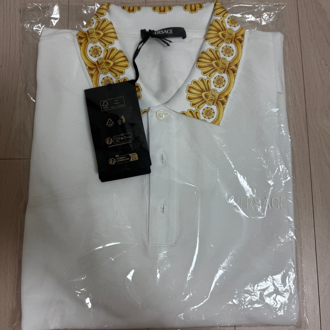 VERSACE 베르사체 바로크 카라 PK티 폴로 티셔츠 화이트 상품이미지2