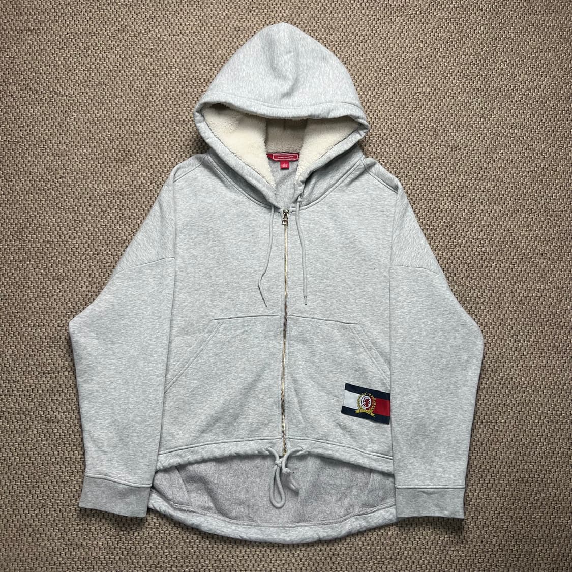 타미힐피거 컬렉션 오버핏 빅로고 후드집업 그레이 L 상품이미지2