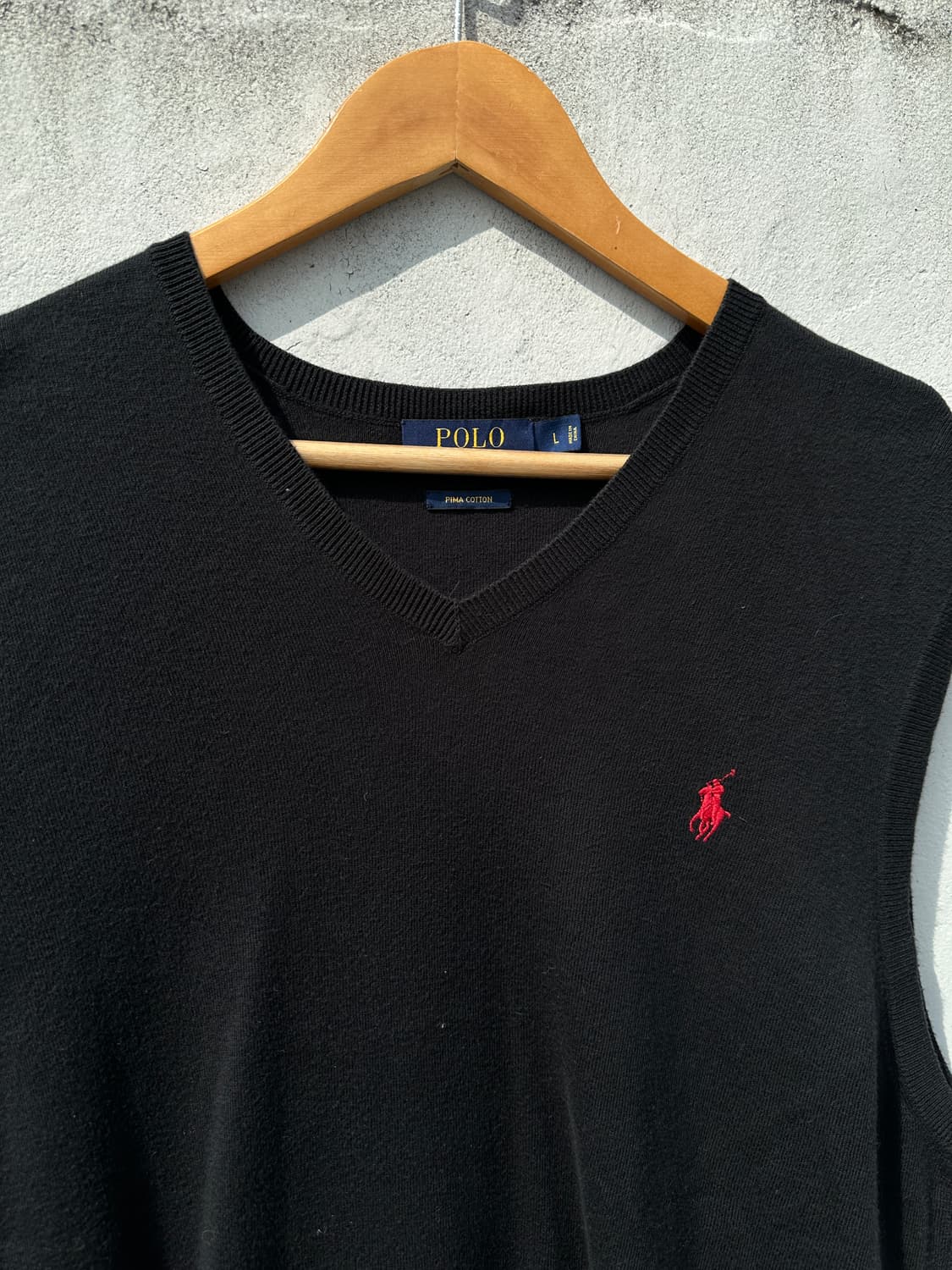 [M] 폴로 랄프로렌 블랙 브이넥 니트 베스트 조끼 상품이미지2