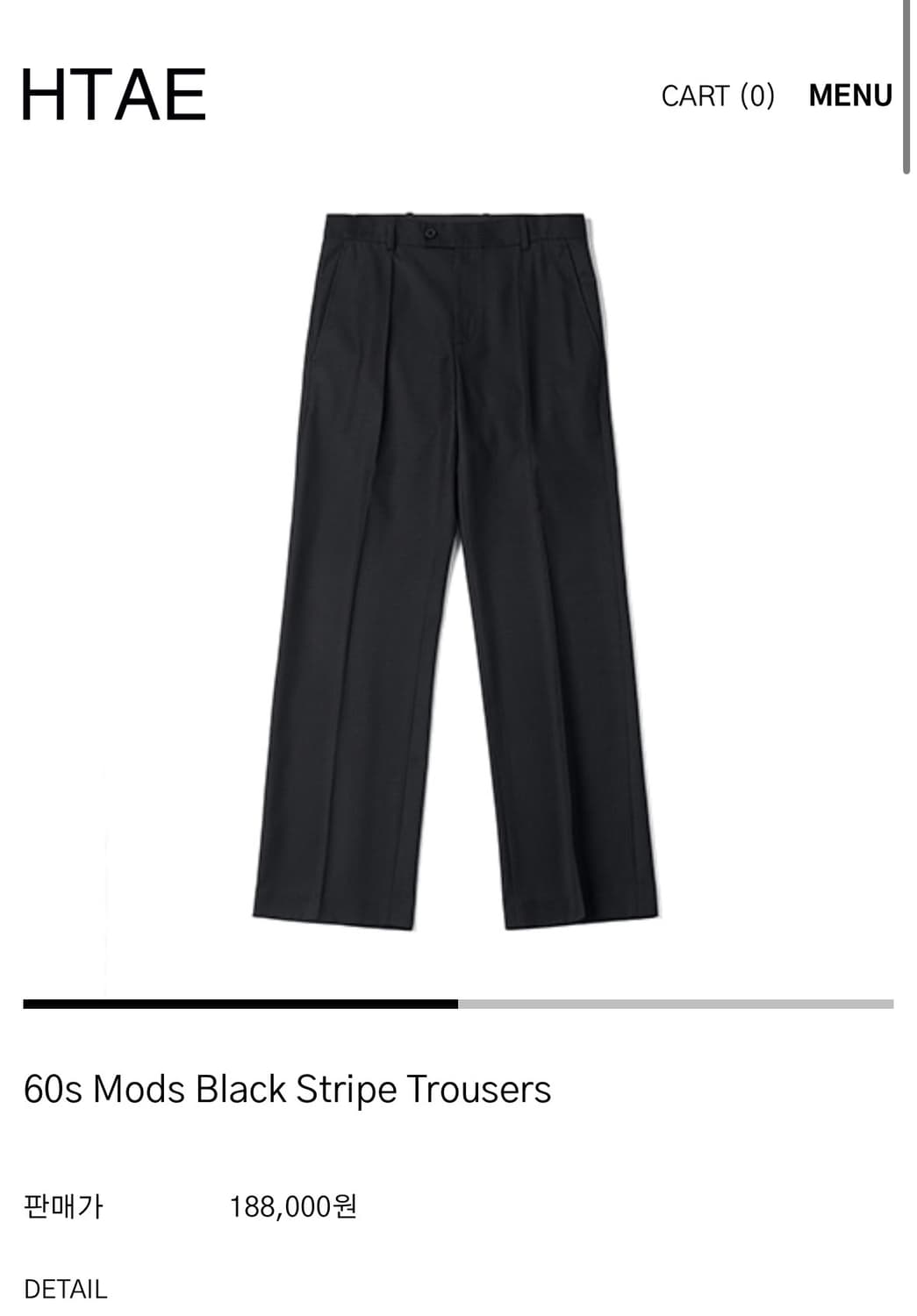 Htae 60s Mods Black Stripe Trousers 2사이즈 상품이미지1