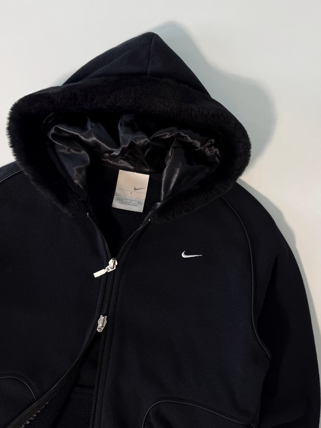 나이키 90‘s 울프죠 스우시 블랙 스웻 후드집업 상품이미지3