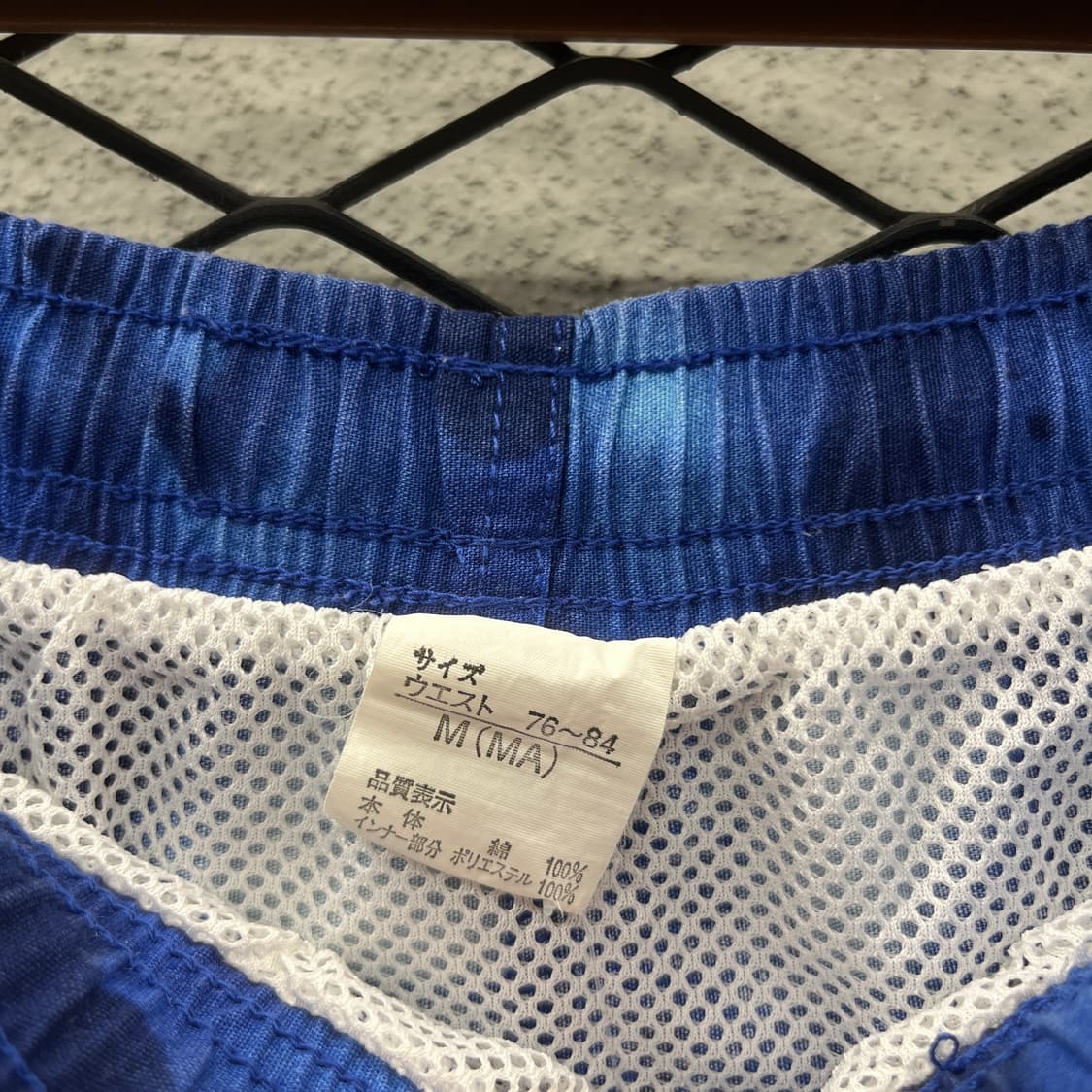 빈티지 5부 쇼츠 블루 플라워 하와이안 패턴 밴딩 반바지 상품이미지7