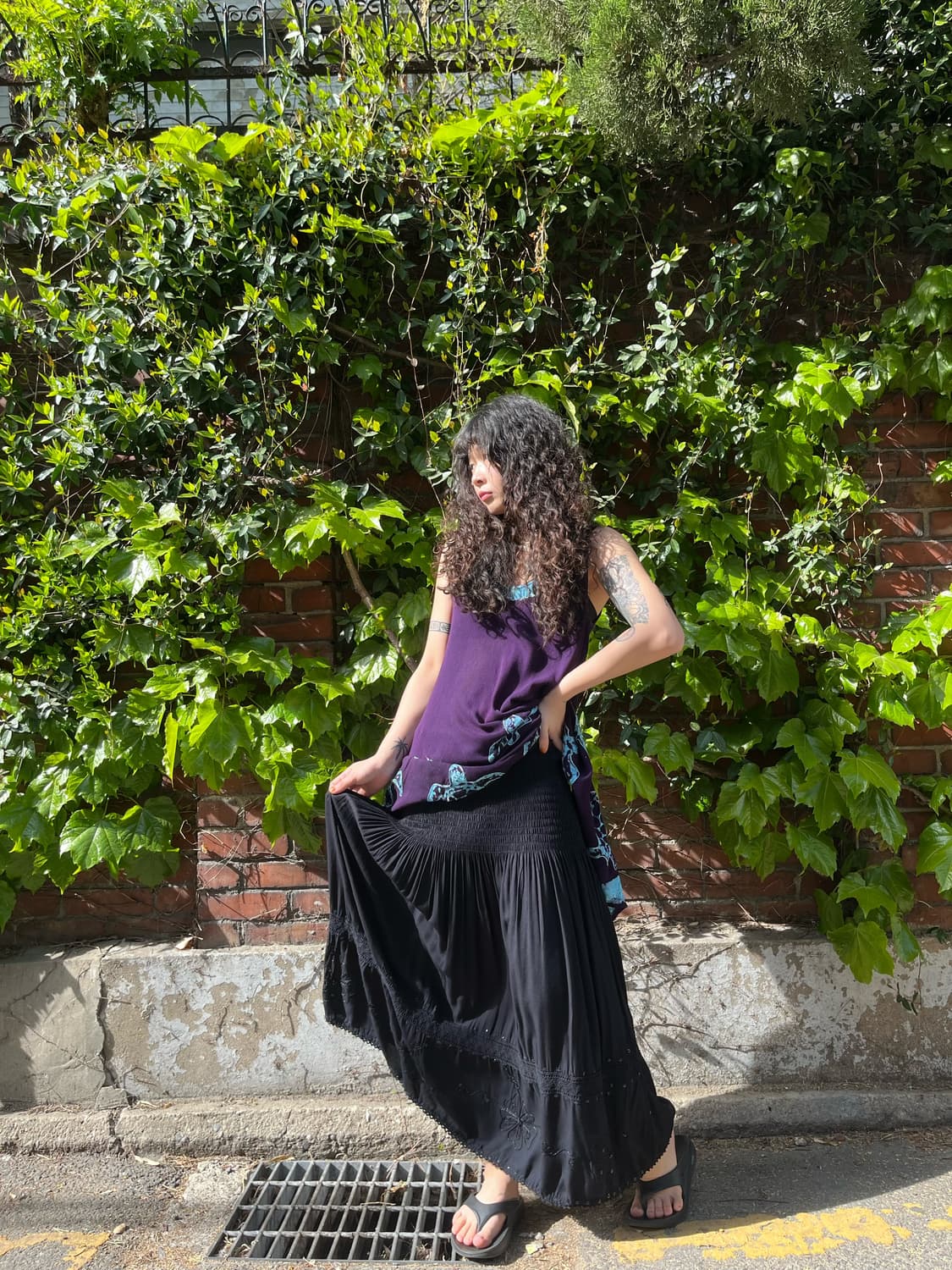 에스닉 자수 포인트 롱스커트 상품이미지2