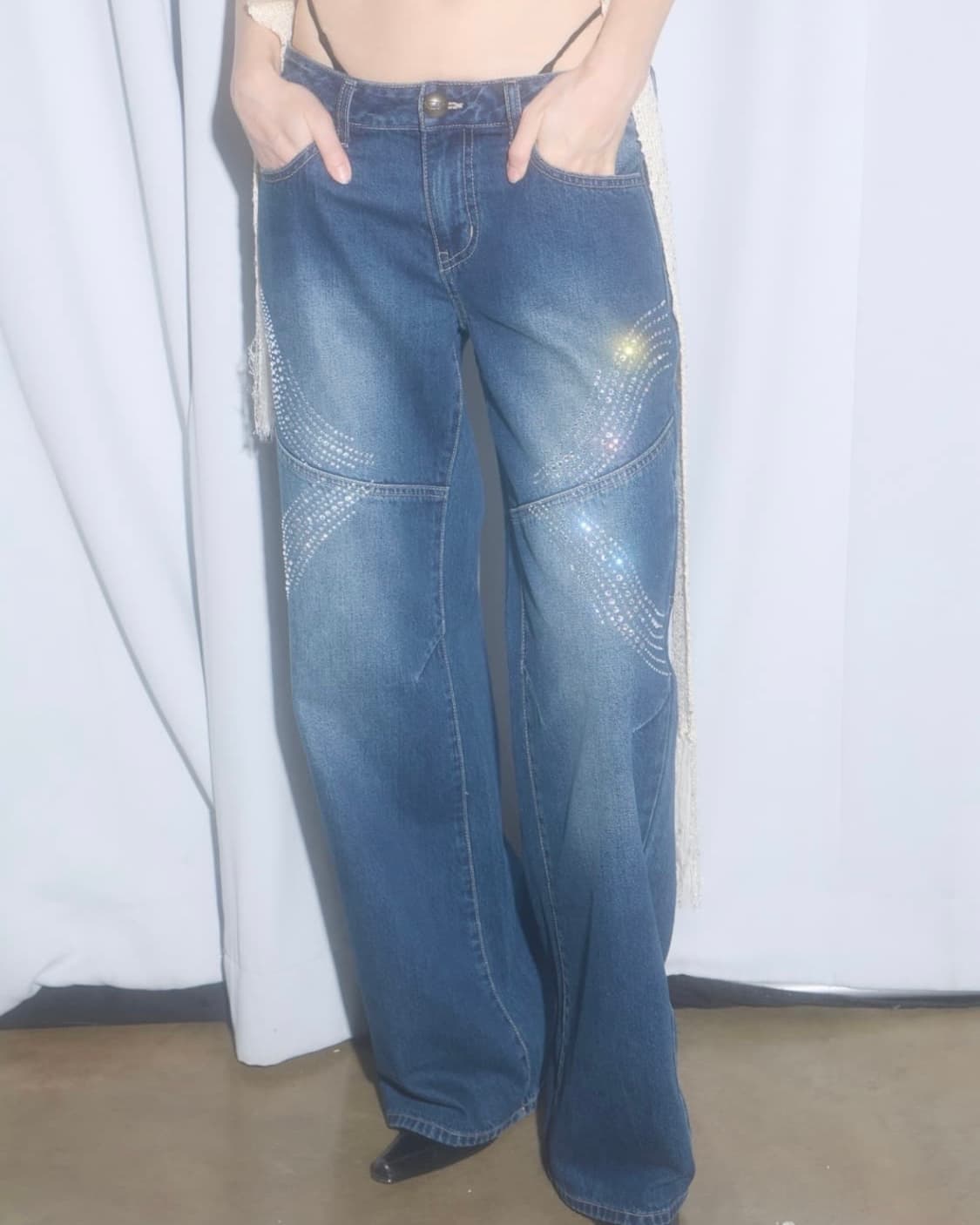 스컬프터 Rinestone Lowrise Denim L사이즈 상품이미지6