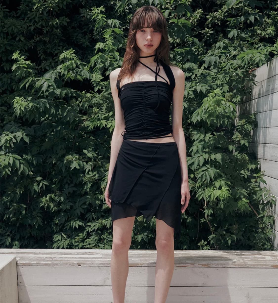 페인오어플레져 페어리 미디 스커트 블랙 상품이미지3