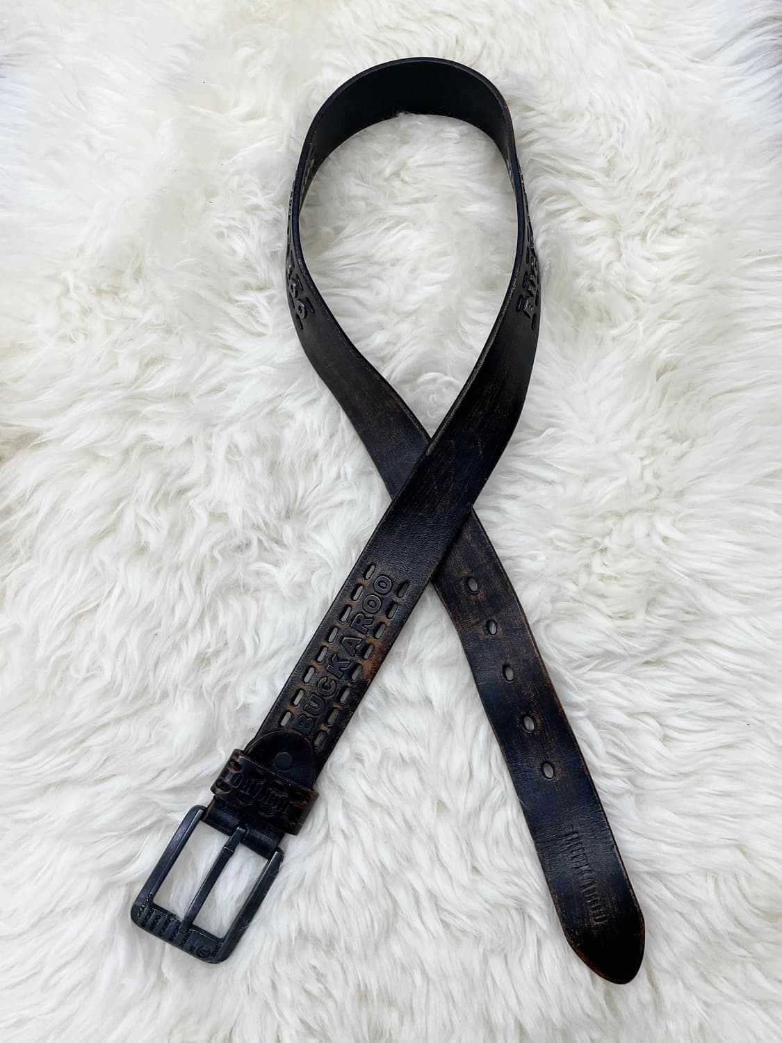 리얼레더 버커루 스터드 버클 벨트 상품이미지1