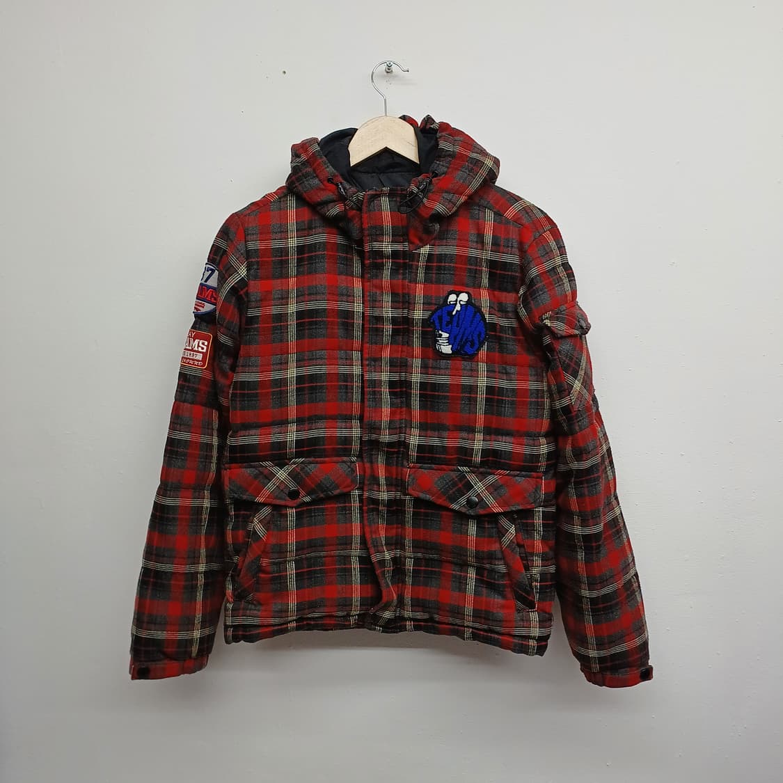 폴햄 팀스 레드 체크 후드 패딩 자켓 95 상품이미지1