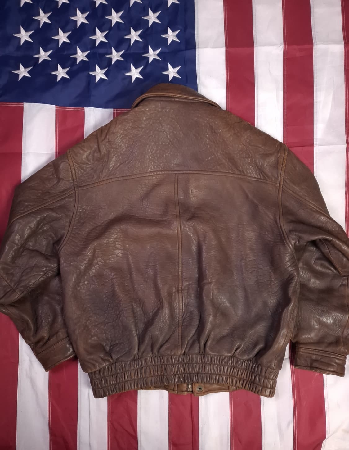 80's 국내산 빈티지 리얼레더 항공자켓 상품이미지7