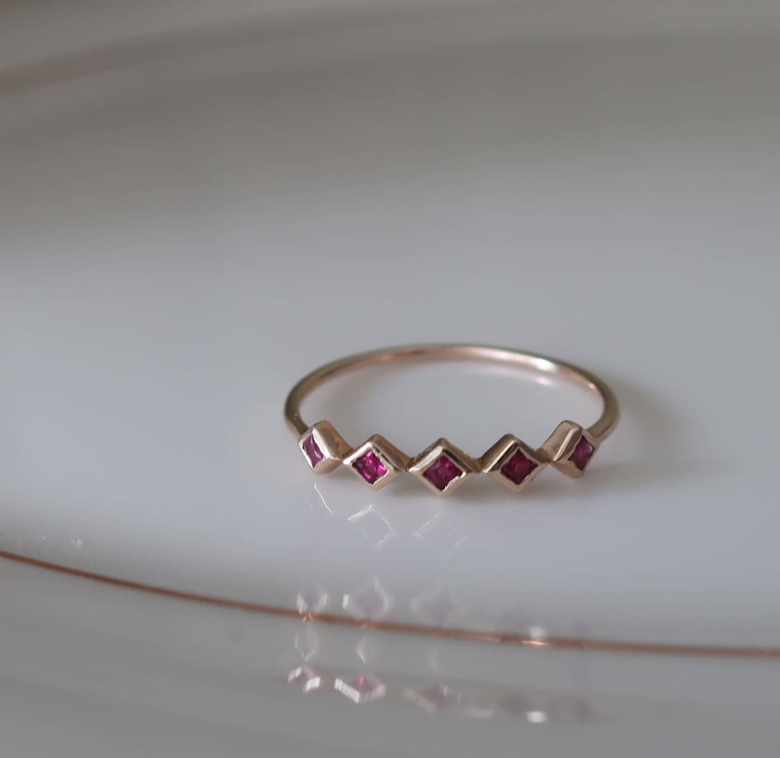 9k 루비/시트린 프린세스컷 반지 상품이미지5