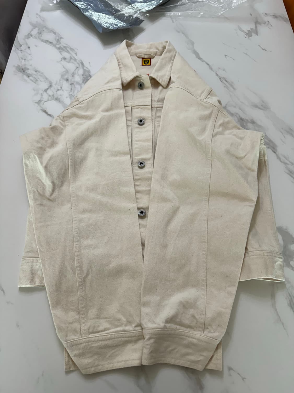 [L]휴먼메이드 내츄럴 데님 워크자켓 화이트 부엉이 상품이미지3