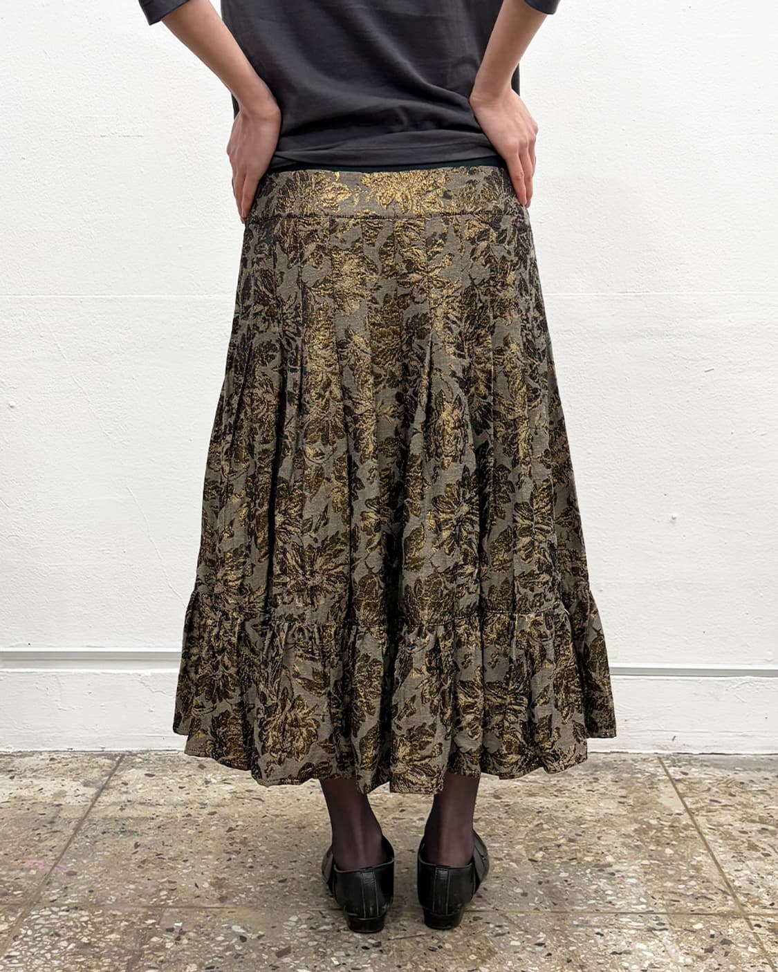 가에타노 나바라 2014F/W 플로럴 더블 플레어 스커트 상품이미지2