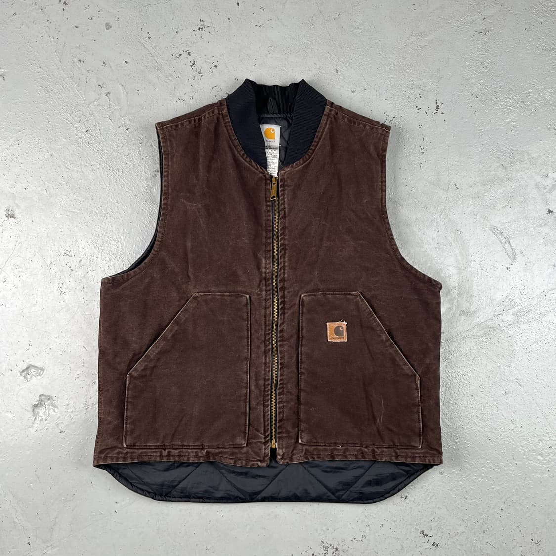 빈티지 칼하트 퀄팅 베스트 다크브라운 상품이미지2