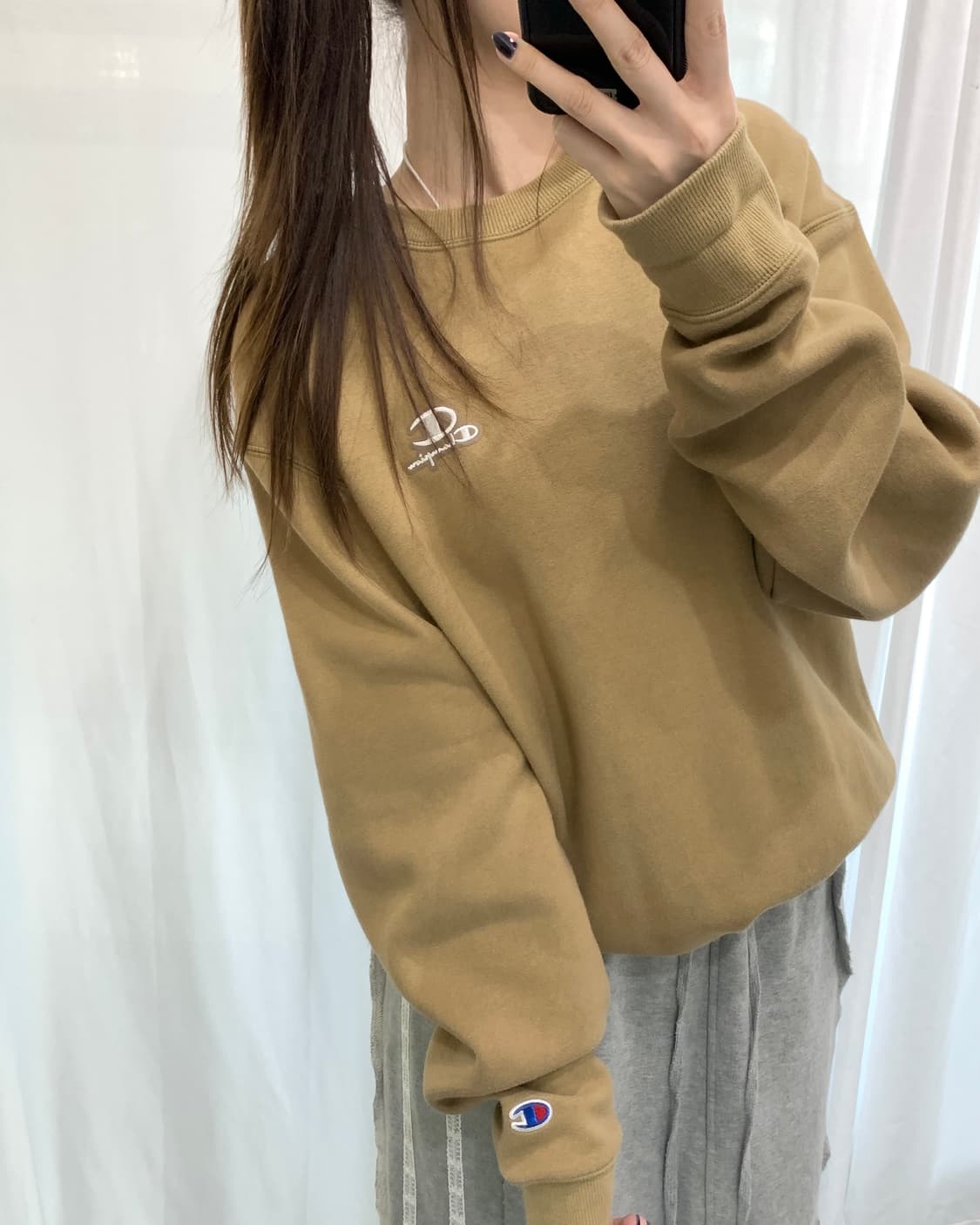 Champion 챔피온 올리브컬러 맨투맨 상품이미지2