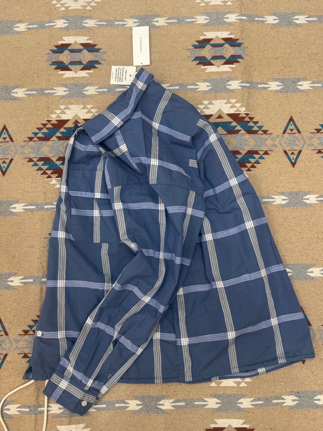 [M][100] 나나미카 팔라카 체크 셔츠 블루 상품이미지6