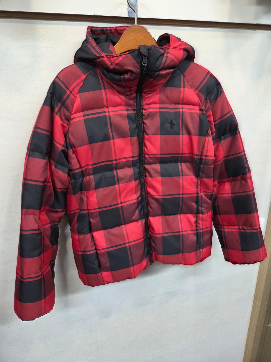 폴로랄프로렌 주니어 타탄체크 패딩 자켓 12 14 L 상품이미지6