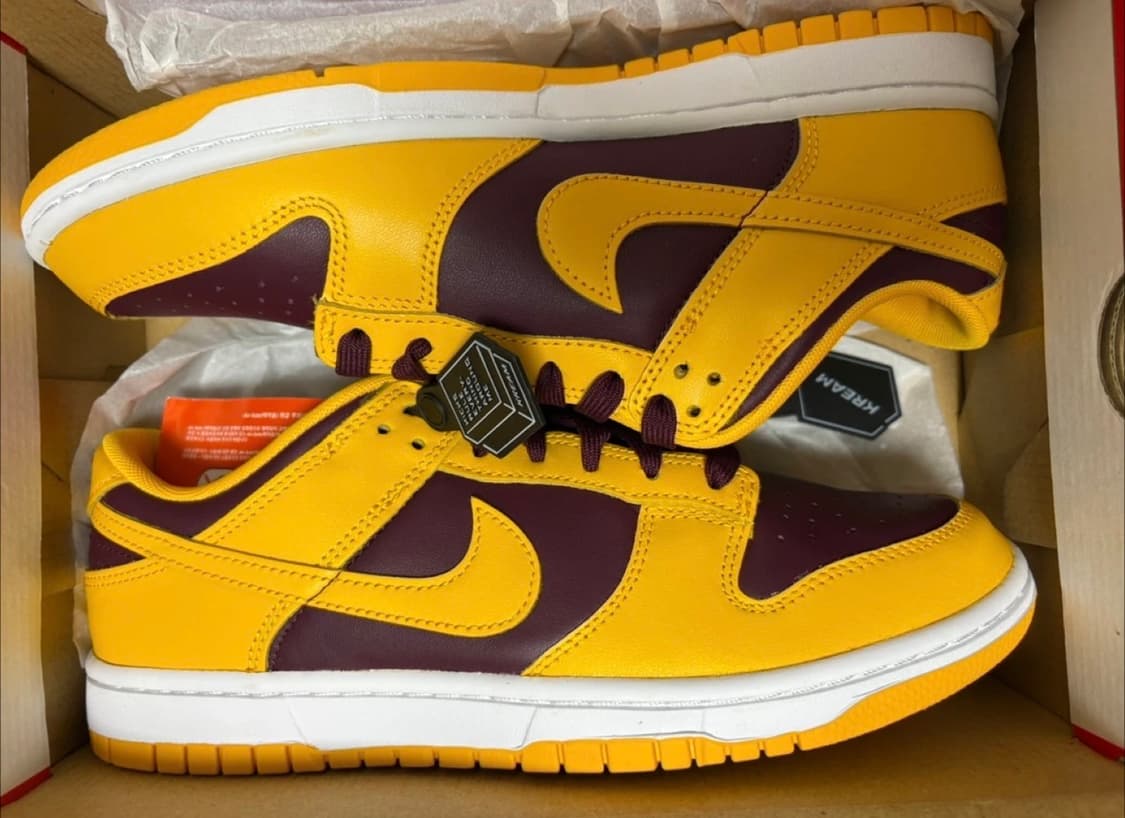 택있는 새상품)나이키 덩크로우 레트로 유니버시티 골드 265 상품이미지2