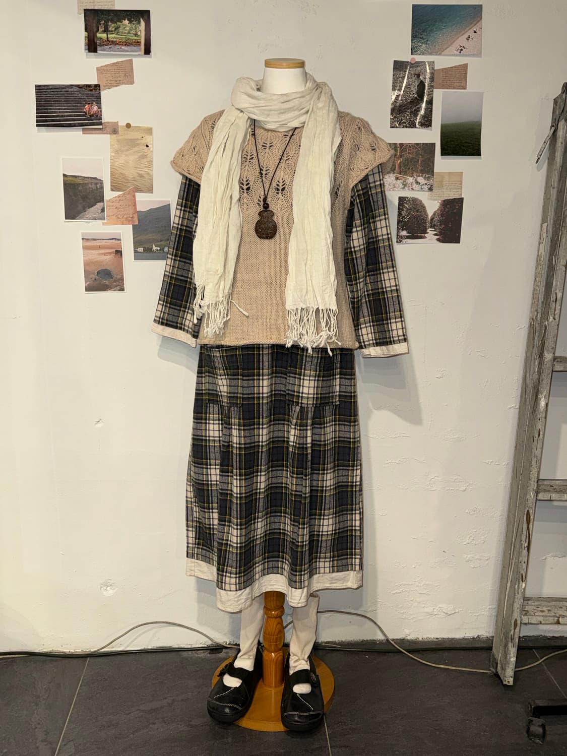 레어이드 체크 원피스 상품이미지2