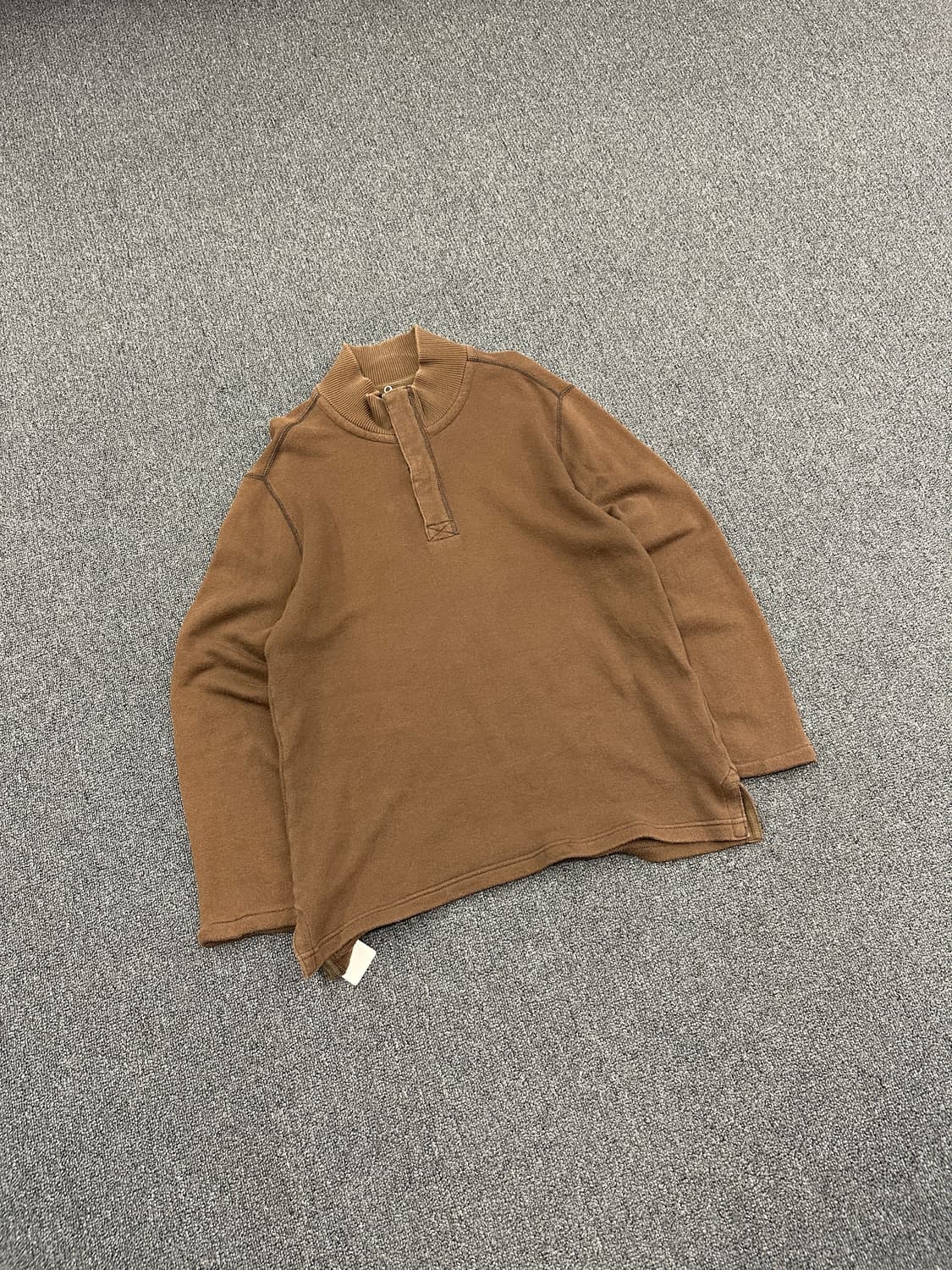 XL) 재패니즈 빈티지 브라운 반집업 니트 상품이미지3