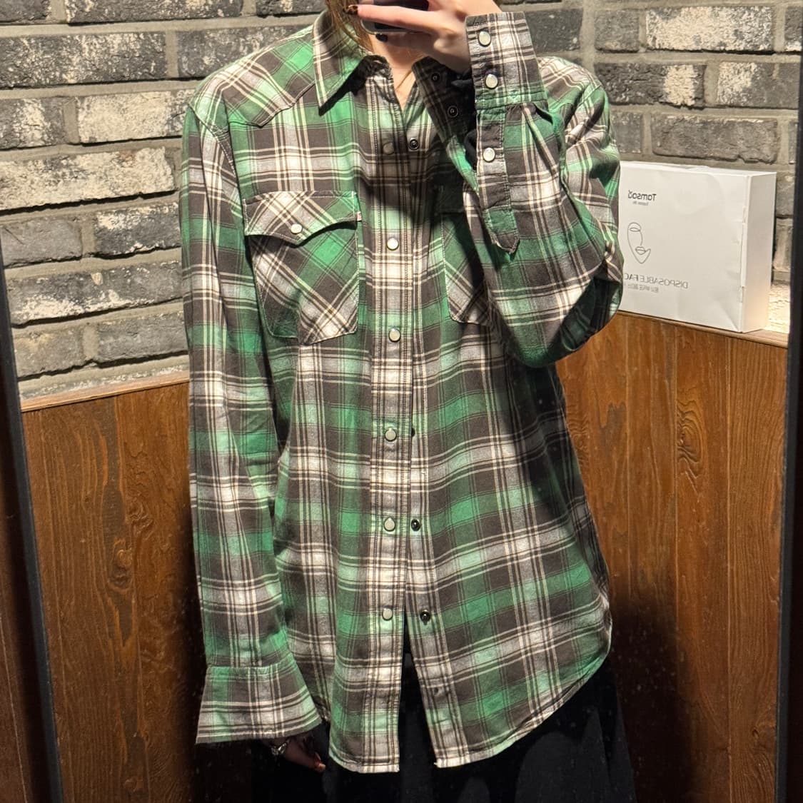 S) 폴로 랄프로렌 진스 그린 체크 웨스턴 셔츠 상품이미지9