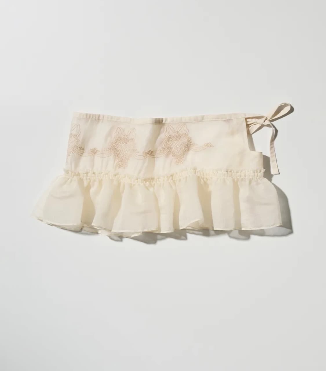 Peekaboo Micro Sheer Skirt Raw Ivory 상품이미지2
