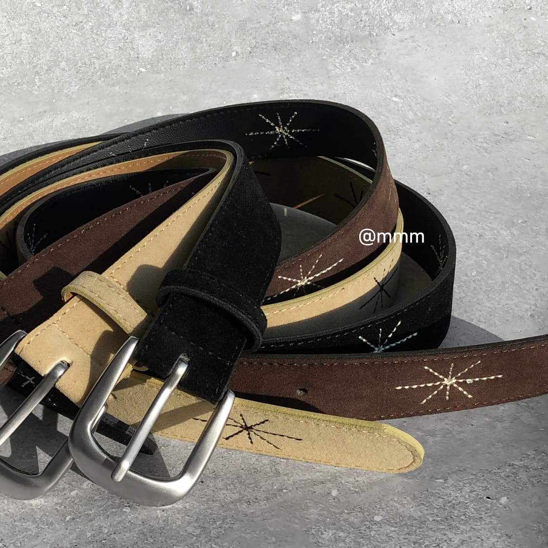 [Unisex] 스웨이드 별빛 자수 벨트 3컬러 상품이미지10