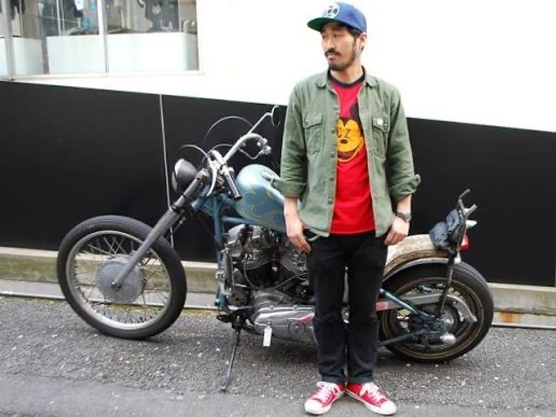 사이클좀비 미키마우스 그린 티셔츠 XL 모터사이클 서핑 스케이트 상품이미지8