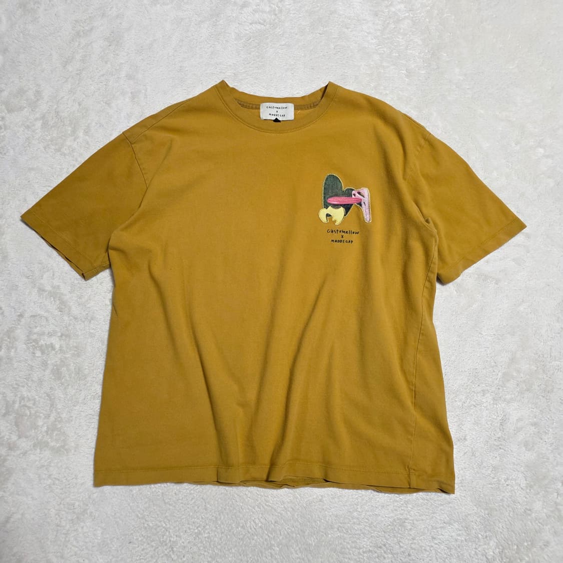 (100)커스텀멜로우 X 머디캡 반팔 티셔츠 머스타드 상품이미지1
