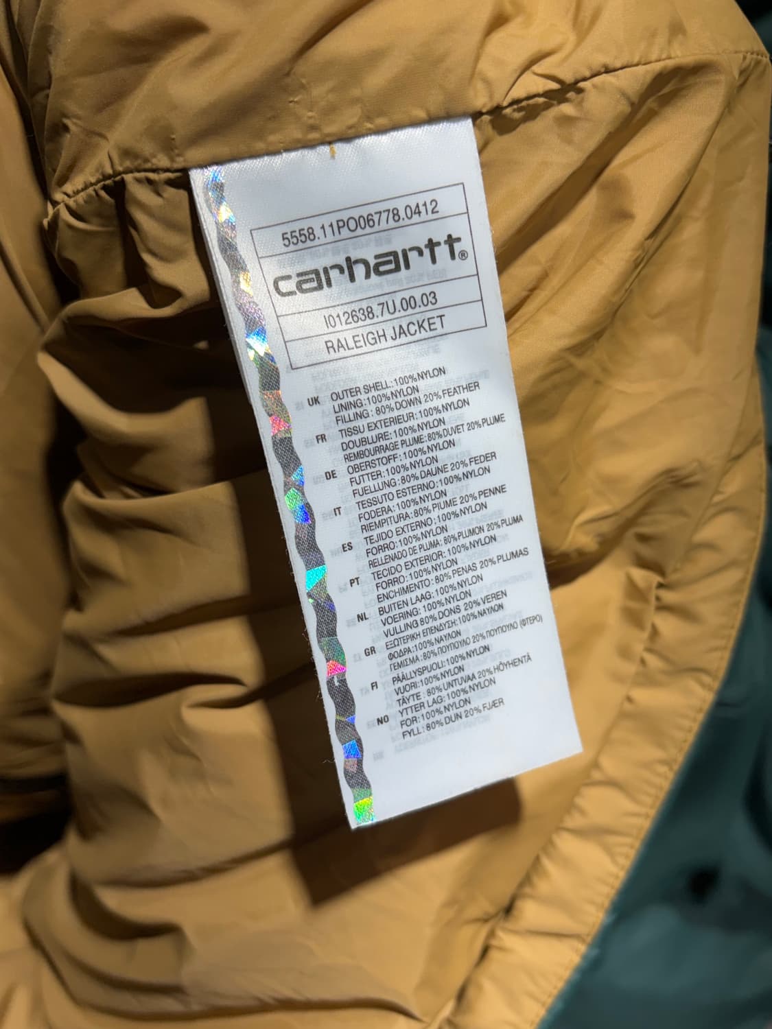 M Carhartt 칼하트 투포켓 아메카지 그린 푸퍼 상품이미지7