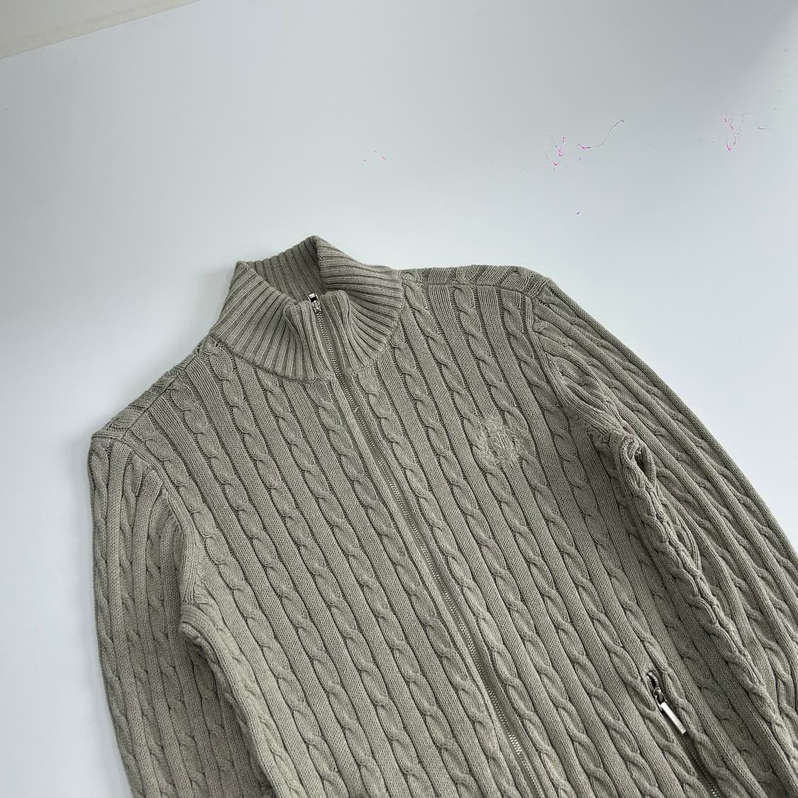 Polo 폴로 그레이 케이블 니트 집업 상품이미지4