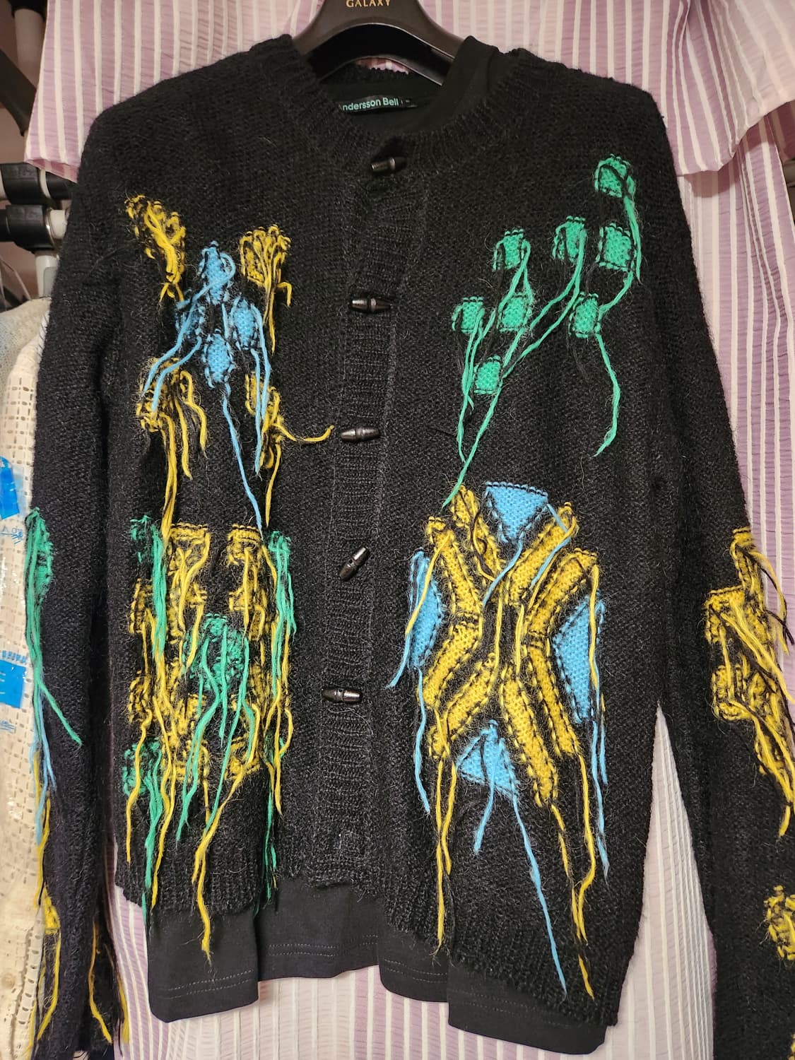 앤더슨벨  마카롱 인타르시아  가디건  블랙 상품이미지2