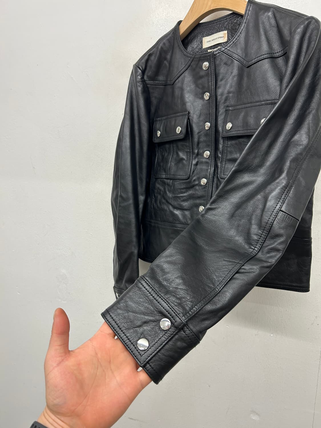이자벨마랑 에뚜왈 블랙 가죽 자켓 상품이미지3