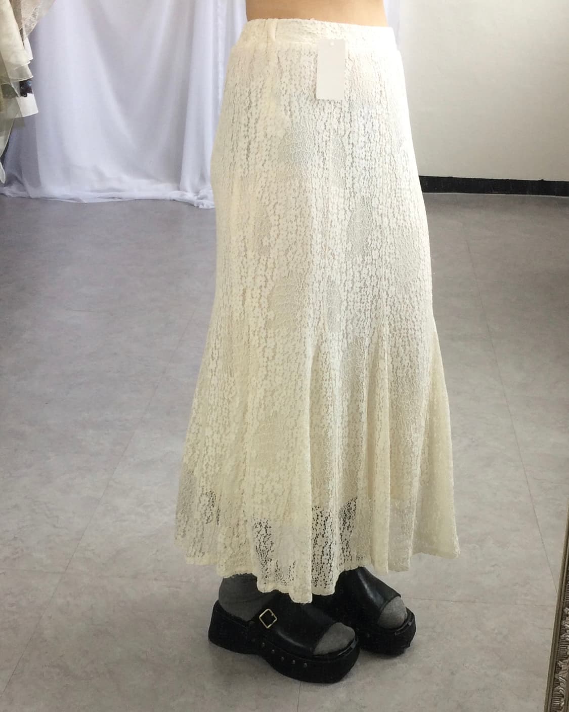 Flower pattern crochet long skirt 상품이미지7