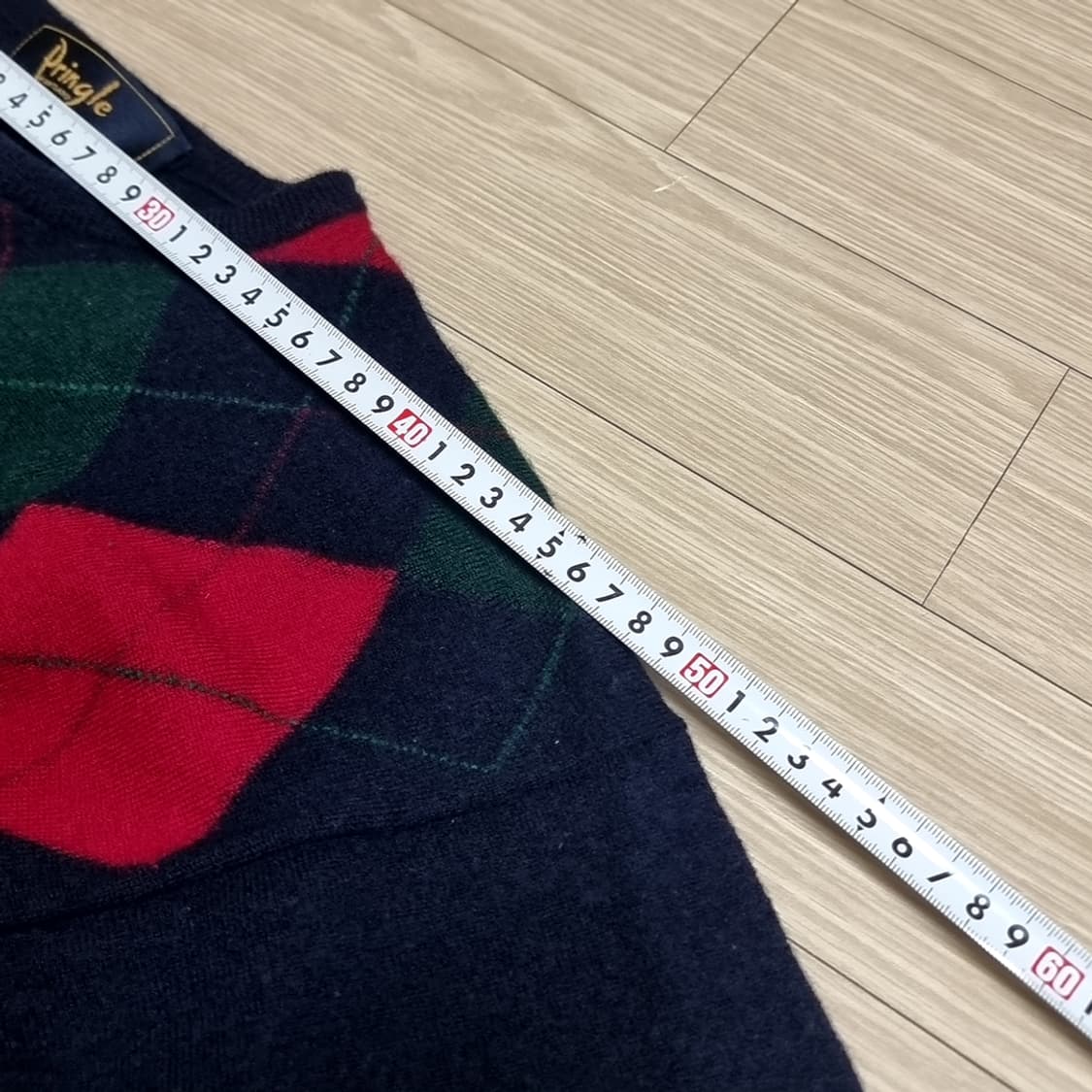 스코트랜드제 울100 프링글 아가일 체크 니트(95) 상품이미지8