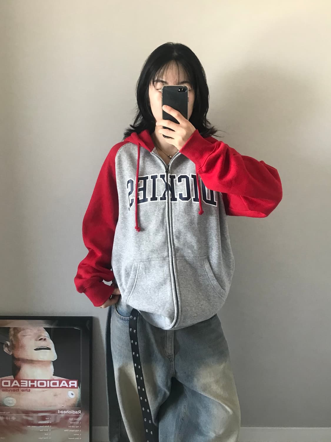 디키즈 중앙 자수 로고 나그랑 패턴 후드집업 상품이미지1