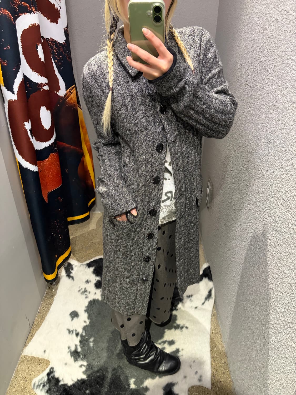 빈티지 케이블 롱 가디건 상품이미지4