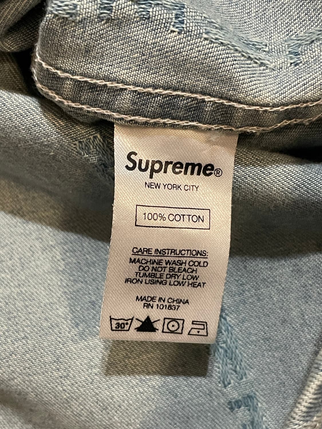 슈프림 데님셔츠 L사이즈 상품이미지4