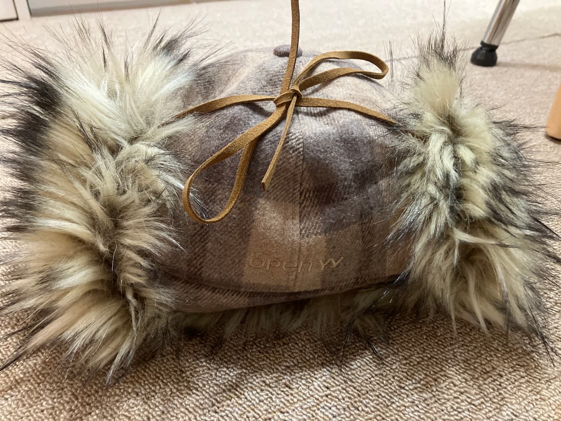  오픈와이와이 타탄 포우 퍼 이어플랩 캡 베이지  상품이미지5