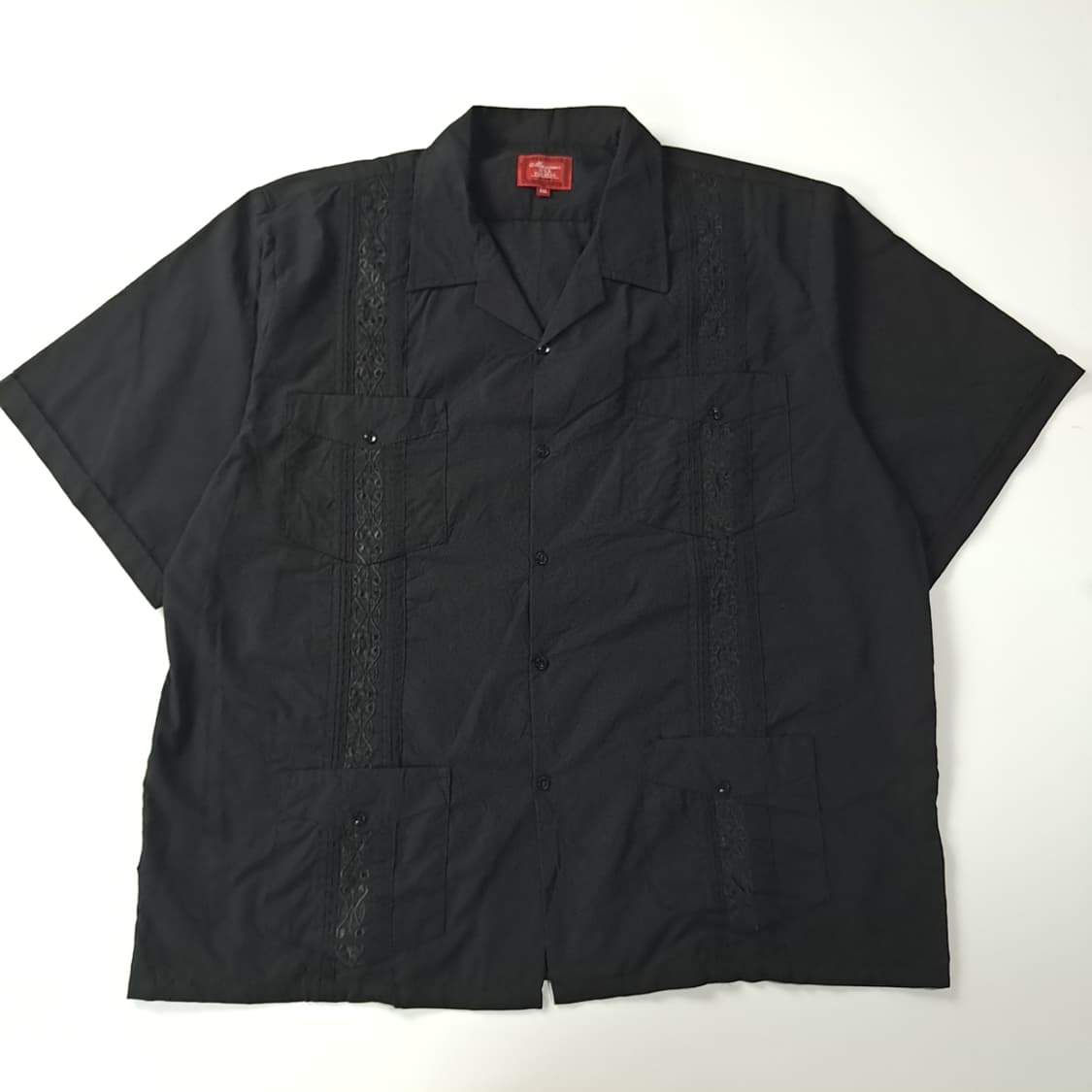 CK782 4XL 맥시모스USA 4포켓 블랙 과야베라 반팔 셔츠 남방 상품이미지1