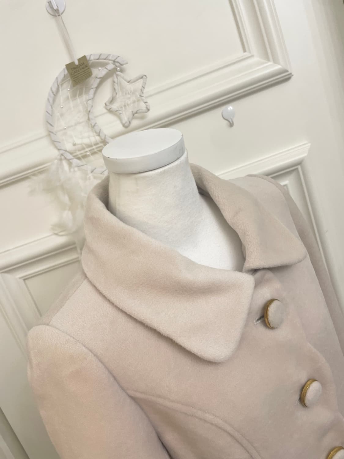 pink cream lovely wave back bow coat 상품이미지8