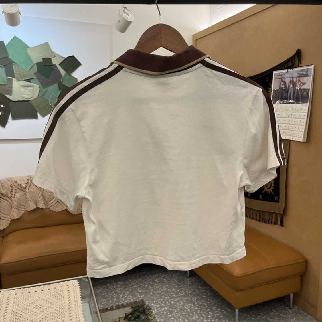 아디다스 캐주얼 키치 초코브라우니 크롭 반팔 카라티 XS C12469 상품이미지4