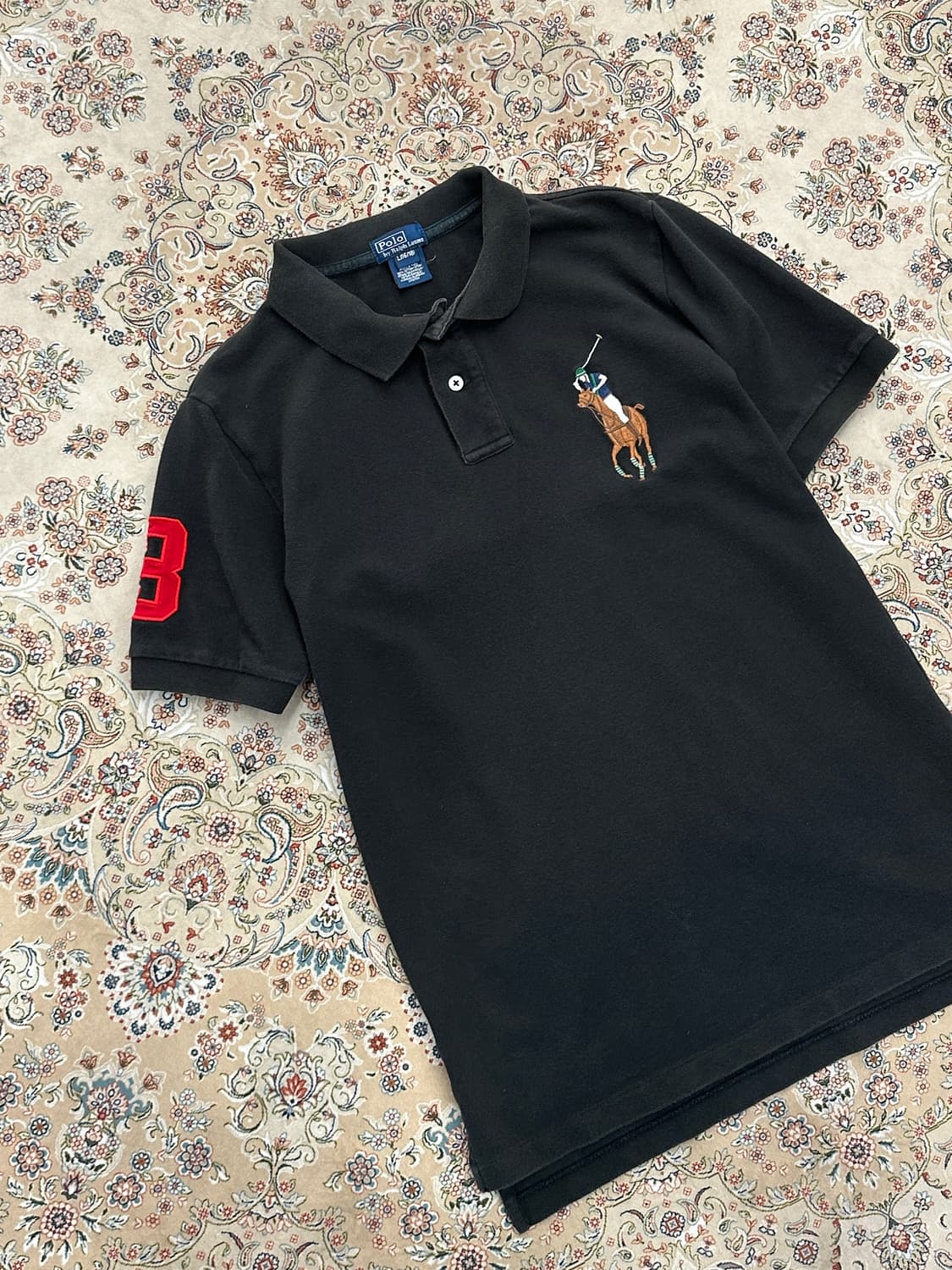 폴로 랄프로렌 블랙 멀티 빅포니 카라티  상품이미지4