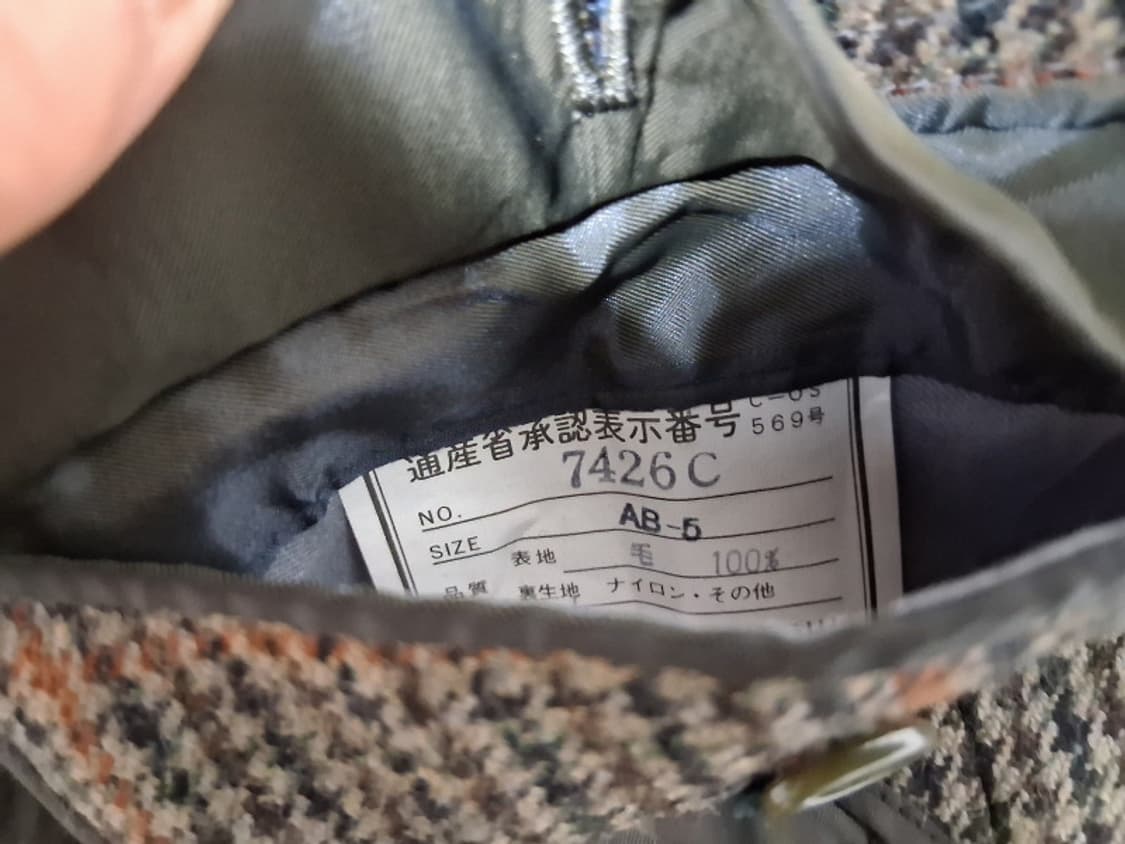 일본구제 WULFING TUCHE 남성 100%순모 레트로체크모직쟈켓90 상품이미지8