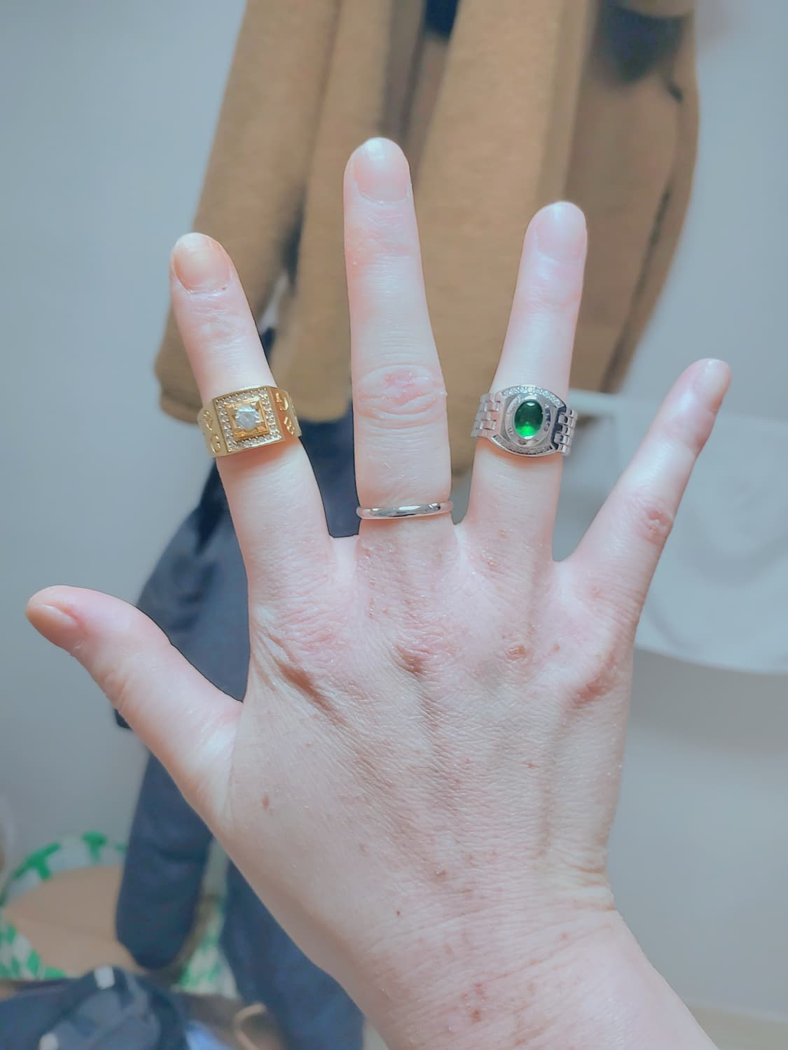 [😉도금반지 13호. 2개를 일괄. 판매해요❗] 18KGP. 반지급처❗ 상품이미지1