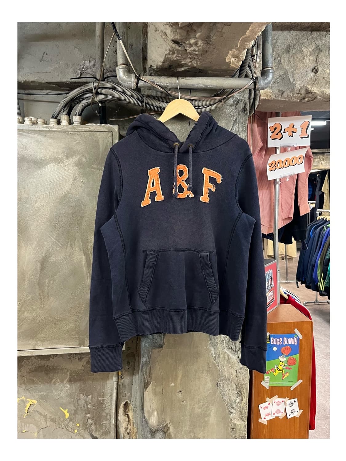 아베크롬비 기모 후드티 네이비 M #csz3259 상품이미지1
