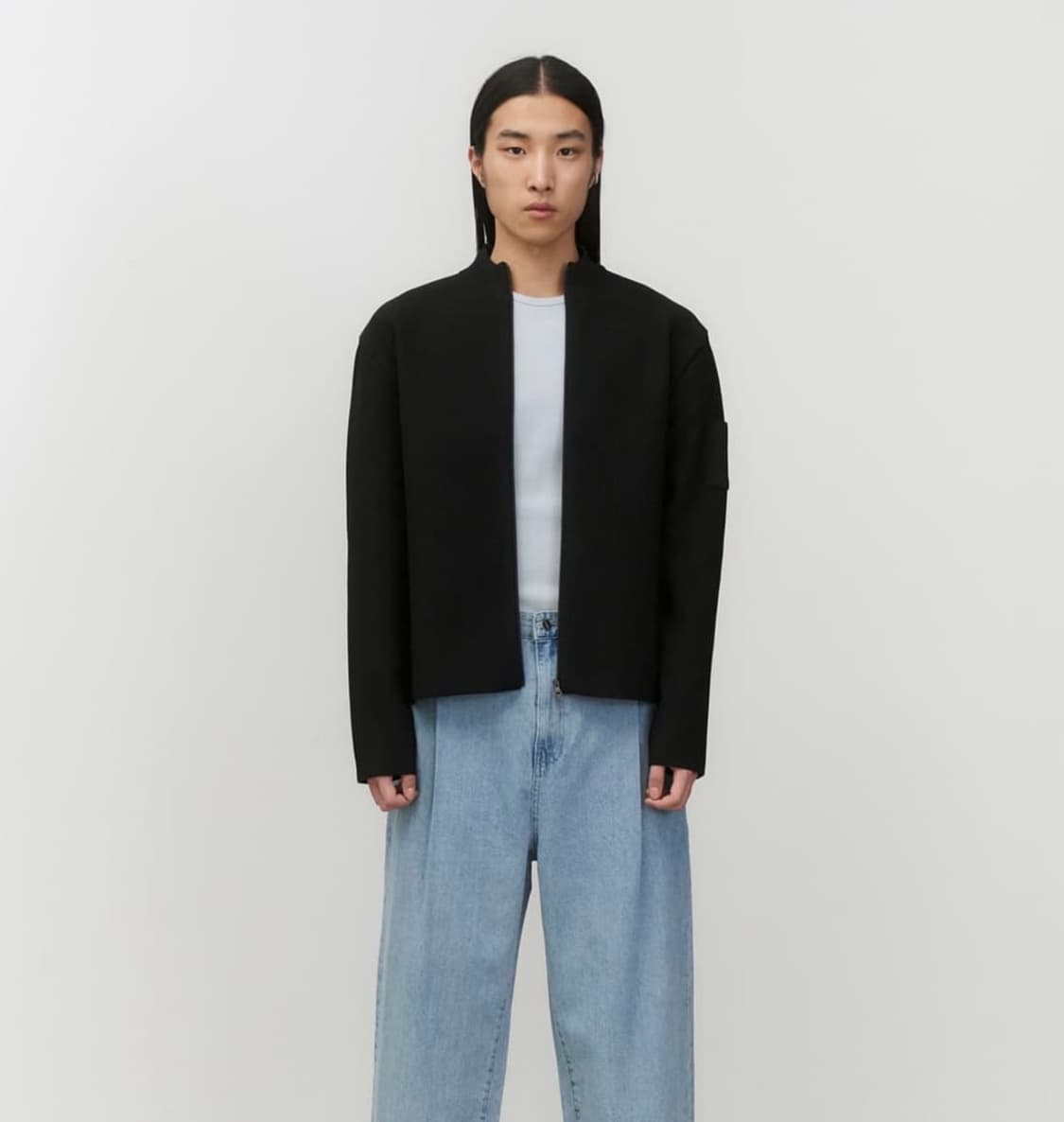 (구매) 아모멘토 모크넥 집업 블랙m 상품이미지2