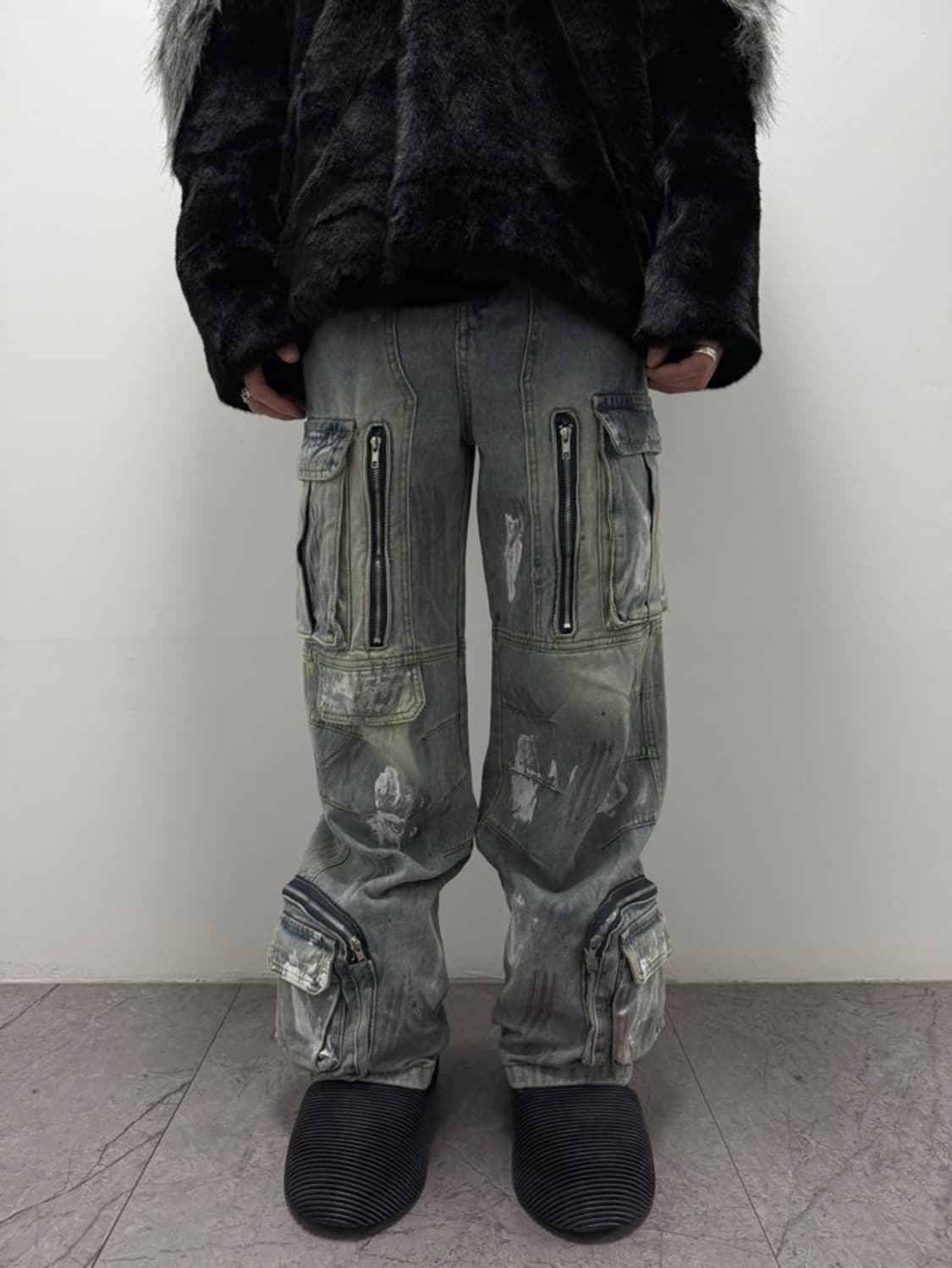 VTG PAINTED MULTI-POCKET DENIM JEANS 상품이미지9