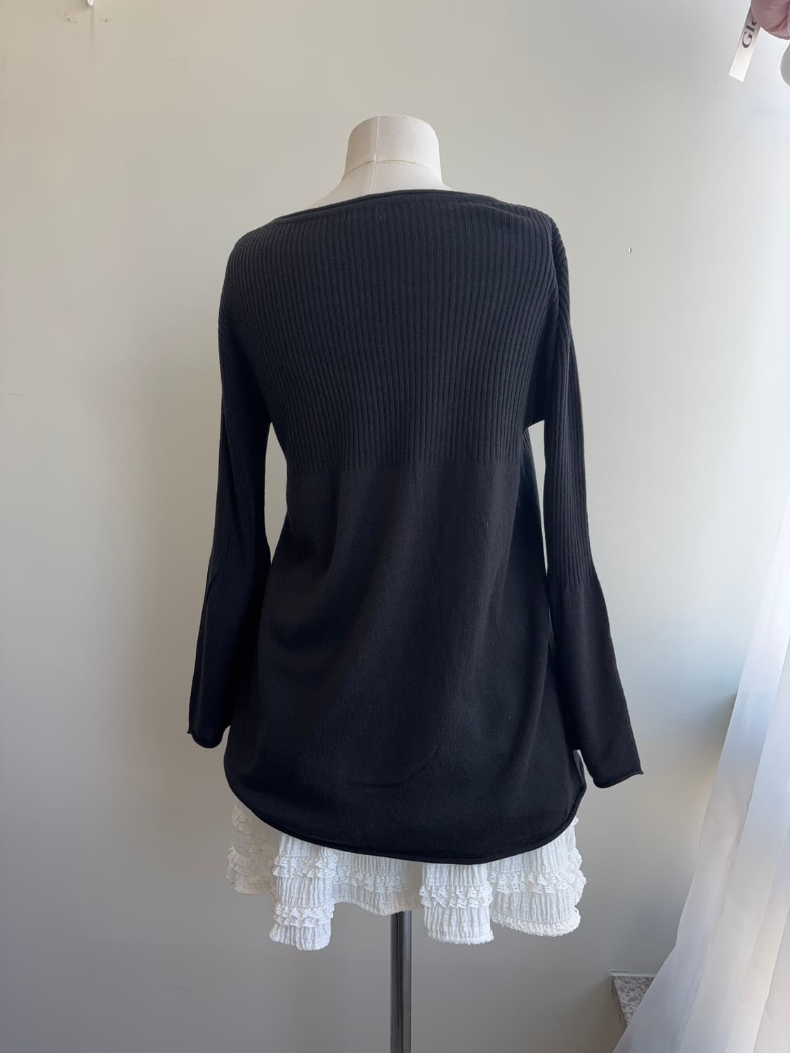 도쿄 넥 배색 골지 a라인 풀오버 상품이미지7